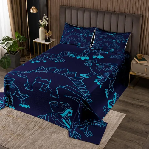 Miniatura 10 de Feelyou Colcha acolchada de diseño de dibujos animados para niños, equipamiento para niños, camiones, juego de colcha transpirable, diseño