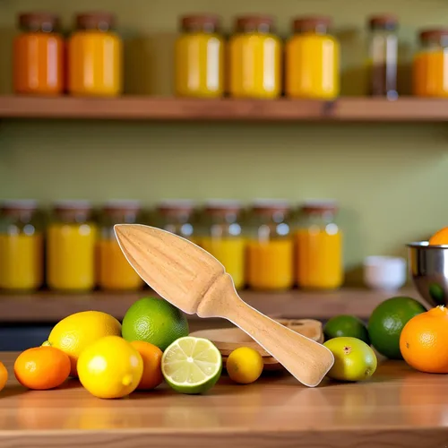 Miniatura 3 de Exprimidor de cítricos de madera, escariador manual de naranja limón con agarre ergonómico, herramienta exprimidora de frutas duradera