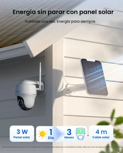 Miniatura 3 de Cámara de seguridad inalámbrica para exteriores, alimentación solar con visión nocturna 2K, Wi-Fi de 2.4/5 GHz, conversación de 2 vías, funciona
