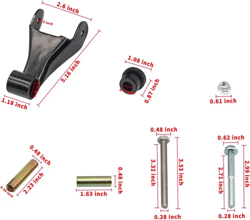 Miniatura 5 de Drive-up Kit de grillete trasero metálico para carrito de golf, incluye buje y fundas para modelos 2004-2013 Club Car Precedent 102506201 102506301