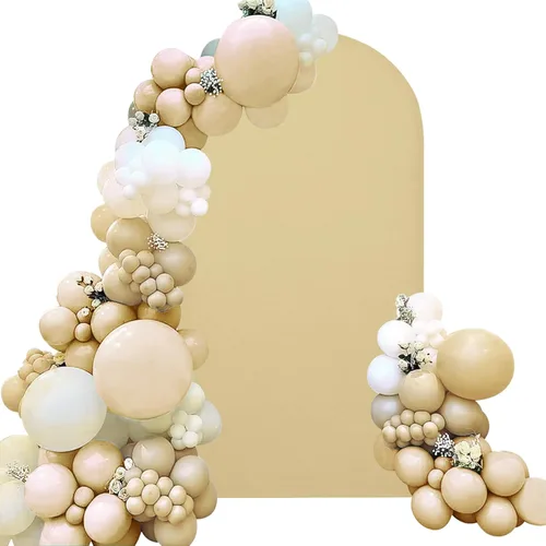 Miniatura 16 de Cubierta de Arco de Boda Ajustada de Spandex 7.2 Pies, Cubierta de Fondo de Arco Rosa, Cubiertas de Soporte de Fondo Chiara de Parte Superior
