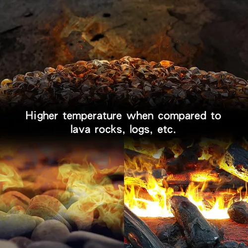 Miniatura 4 de Stanbroil Vidrio de fuego de 10 libras, vidrio de fuego de polígono de 1/2 pulgada para chimenea y paisajismo, ámbar