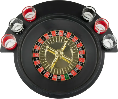Spin to Win: Fairly Odd Novelties - Juego de ruleta de vaso de chupito, 6 vasos, 2 bolas, favorito de fiesta, perfecto para grupos, 11.25 pulgadas