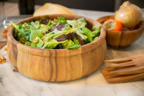 Miniatura 5 de Ironwood Gourmet Ensaladera de madera extra grande, madera de acacia, 12 x 12 x 7.25