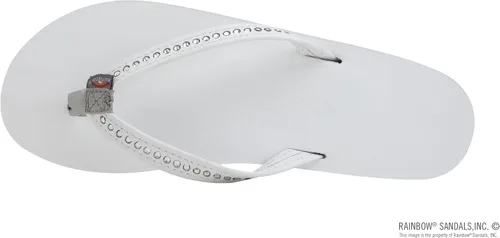 Miniatura 3 de Rainbow Sandals Mujer de una sola capa de cuero de primera calidad con correa estrecha de cristal Swarovski