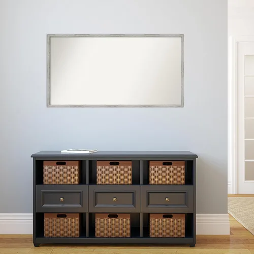 Miniatura 335 de Amanti Art Espejo de baño blanco para sobre el fregadero, 32 x 45 pulgadas, espejo de tocador rectangular blanco esbelto, marco de madera moderno
