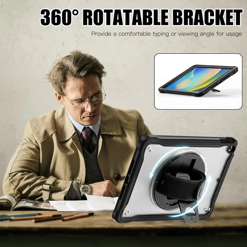 Miniatura 5 de BLOSOMEET Funda transparente para iPad de 9ª/8ª/7ª generación 2021/2020/2019 de 10.2 pulgadas con protector de pantalla de vidrio templado y soporte