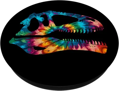 Miniatura 2 de Giganotosaurus Skull Fossil Tie Dye Dinosaur PopSockets Swappable PopGrip