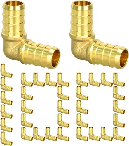 Paquete de 100 accesorios PEX de 1/2", accesorios de codo PEX de latón para tubería y tubo PEX