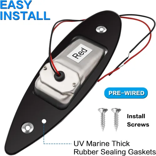 Miniatura 2 de Luces LED de navegación para barco de 12 V, tipo lágrima, para proa, impermeables, con carcasa de acero inoxidable, para barco, yate, señalización