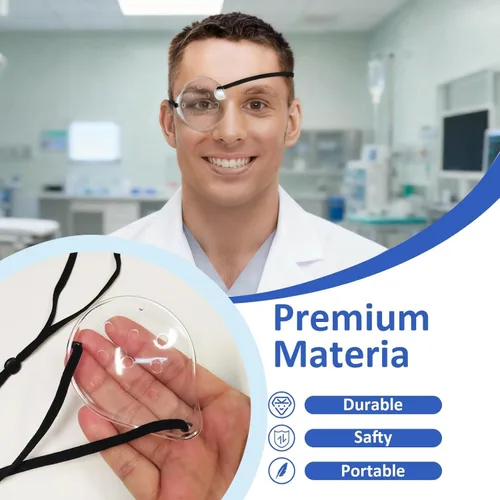 Miniatura 4 de AMZVIO 2 protectores de ojos para después de la cirugía de cataratas, protector de ojos transparente con correa ajustable, parches médicos para 1