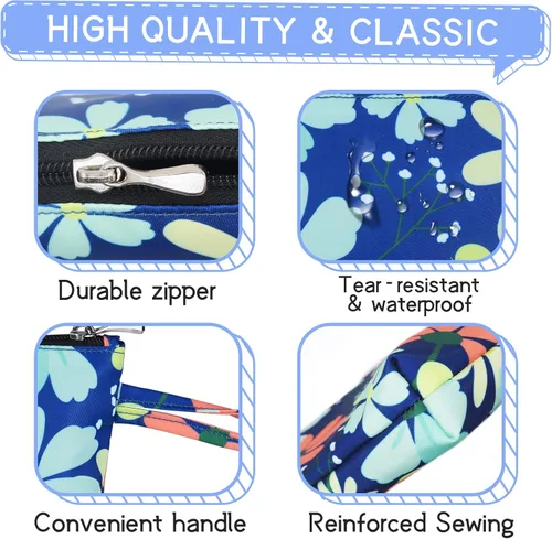 Miniatura 3 de Gloppie Bolsa de Maquillaje de Viaje Bolsas de Maquillaje para Mujeres Bolsa de Cosméticos Pequeña Bolsa de Maquillaje con Cremallera, S, Moda E