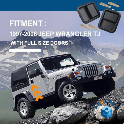 Miniatura 4 de APPERFiT Manijas de puerta exteriores con retenedores compatibles con Jeep Wrangler YJ TJ 1991-2006 con puertas completas, sustituye a 55176382AE