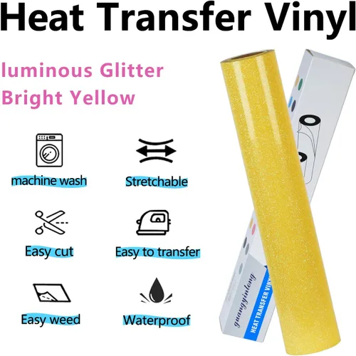 Miniatura 43 de guangyintong - Rollos de vinilo de transferencia de calor azul lago HTV, de 30,5 cm x 1,5 metros, vinilo para planchar para camisetas, superficie