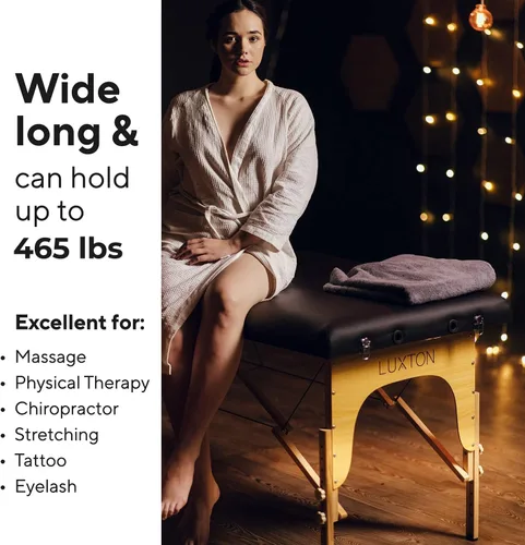 Miniatura 7 de Mesa de masaje de espuma de alta calidad, portátil, plegable, altura ajustable, 72 pulgadas de largo y 27 pulgadas de ancho, mesa de tatuaje