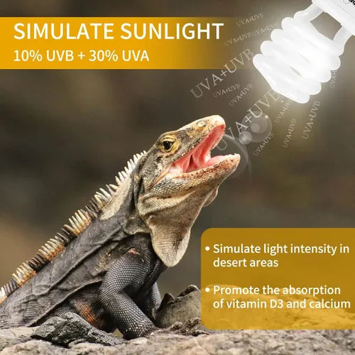 Miniatura 5 de LUCKY HERP Bombilla de Luz Compacta Fluorescente UVA UVB para Reptiles del Desierto 10.0 26W