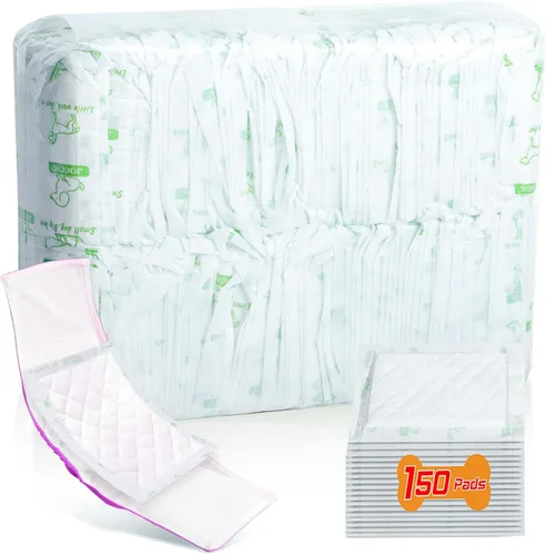 Forros de Pañales para Perros Machos y Hembras, 150 unidades, Almohadillas de Refuerzo para Pañales de Perros Desechables Súper Absorbentes que se