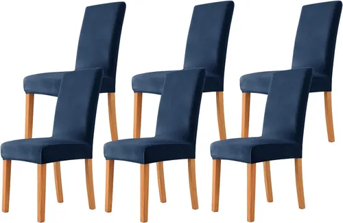 Miniatura 9 de Velvet Chair Covers Beige Gray, Stretch Dining Room Chair Covers 2 Pack, Super Fit Dining Chairs Slipcovers Spandex Washable Kitchen Parson Chair