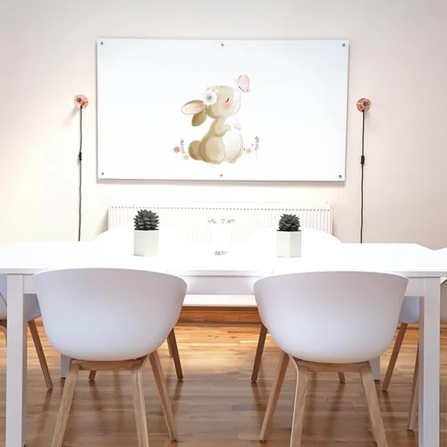 Miniatura 7 de HomeSoGood Calcomanías de pared con forma de conejito de dibujos animados, diseño de mariposa con forma de conejo, decoración de pared