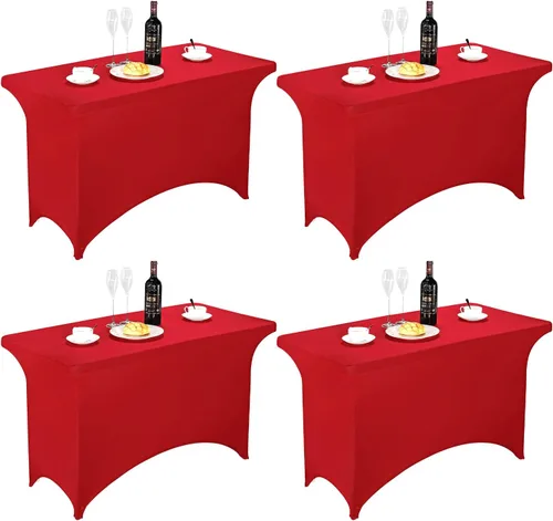Miniatura 168 de FORLIFE - Funda de mesa de elastano, mantel ajustado de 4 pies para mesas rectangulares, funda elástica para patio, universal para bodas, banquetes