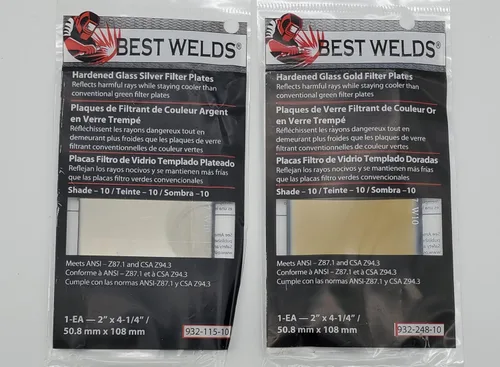 Miniatura 4 de Best Welds - Lente de soldadura de repuesto de vidrio endurecido dorado, placa de filtro pasivo avanzada de 2 pulgadas x 4-1/4 pulgadas, sombra 9