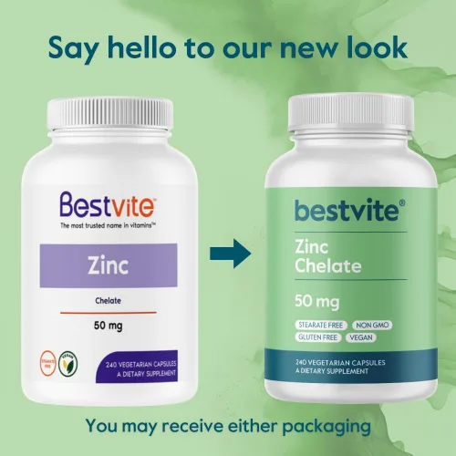 Miniatura 7 de BESTVITE Quelato de zinc 50 mg (240 cápsulas vegetarianas) - Sin estearatos - Sin fosfato dicálcico - Vegano - Sin OMG - Sin gluten