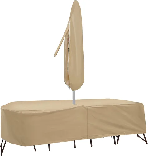 Miniatura 8 de Protective Covers Funda de mesa resistente a la intemperie, 60 x 66 pulgadas, mesa ovalada/rectangular, gris - 1152