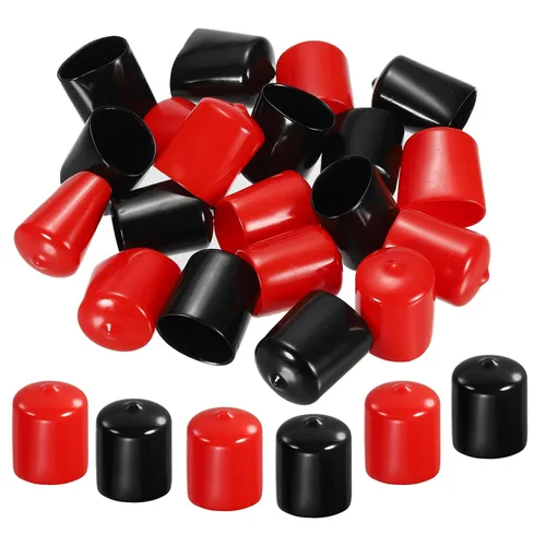 Miniatura 44 de MECCANIXITY 50 unids tapas de goma Surtido de 0.079 in PVC vinilo tornillo rosca protector para tornillo tornillo negro rojo