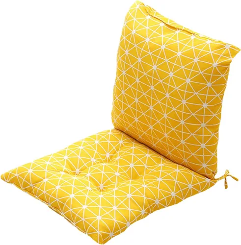 Miniatura 18 de Cojín para silla de respaldo alto, cojines y cojines de silla de alta calidad, cojín de respaldo y asiento con lazos para patio, jardín, oficina