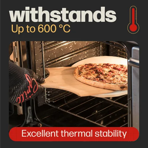 Miniatura 4 de HANS GRILL PIEDRA PARA PIZZA Piedra circular para pizza para hornear en horno y asar en parrilla con pala de madera incluida Piedra de cocina