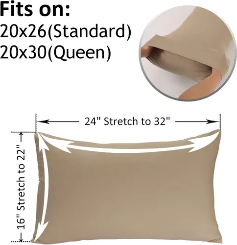 Miniatura 77 de Juego de 2 fundas de almohada pequeñas de punto Jersey Knit para viajes o niños pequeños de 12 x 16 pulgadas, 13 x 18 o 14 x 20 pulgadas, sobre