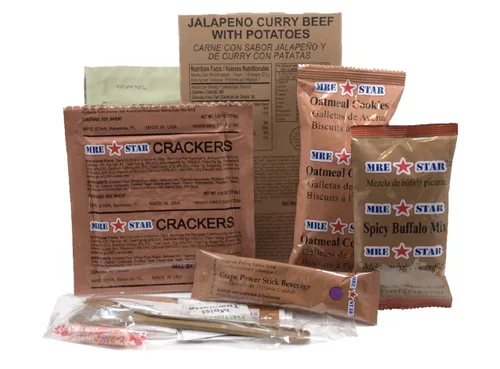 Miniatura 7 de MRE STAR Survival - Caja de comidas de emergencia listas para comer con accesorios y FRH, embalaje compacto y ligero, vida útil prolongada, 12