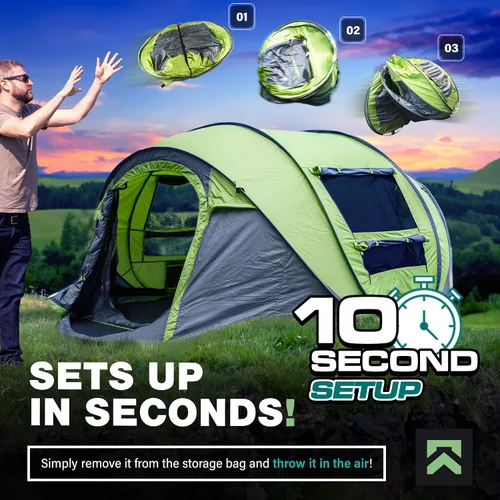 Miniatura 2 de KNOX Tienda de campaña desplegable para camping, tiendas instantáneas para camping, tienda de campaña fácil desplegable para 4 personas, tienda