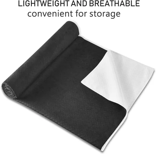 Miniatura 2 de YETTASBIN Toalla negra para esterilla de yoga, antideslizante, absorbente de sudor, toalla de yoga caliente, portátil, ligera, toalla