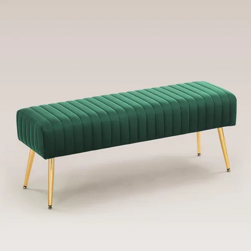 Miniatura 11 de Furnimart Banco otomano de 44 pulgadas para dormitorio, banco tapizado en el extremo de la cama con patas doradas para sala de estar, dormitorio