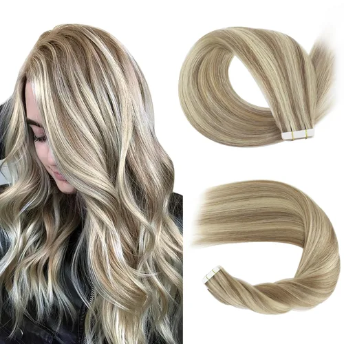 Miniatura 31 de Sassina Extensiones de Cabello Humano con Cinta Negro Azabache 12 Pulgadas 30g/paquete 20pcs Liso Sin Costuras Trama de Piel Extensiones de Cabello