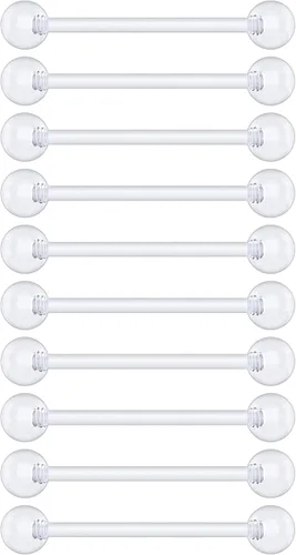 Miniatura 8 de Anillos de plástico para pezón – Anillos de lengua transparentes – Piercing hipoalergénico recto Bioflex