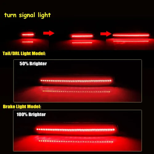 Miniatura 7 de Compatible con 2011 2012 2013 2014 2015 2016 2017 Honda Odyssey Reflector de Parachoques Trasero Antiniebla LED Señal de Giro Secuencial Luces
