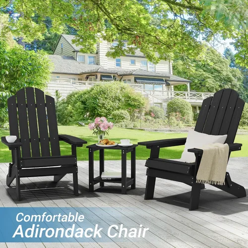 Miniatura 2 de MXIMU Folding Adirondack Chair for Outdoor: Easy Assembly and Comfortable Adirondack Chairs - Foldable Composite Fire Pit Chairs - All Weather