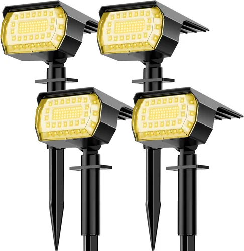 Miniatura 14 de LANSOW Focos solares para exteriores que cambian de color, [7 modos/8 unidades] Focos de paisaje de Navidad, luces solares impermeables