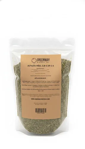 Greenway Biotech - Comida de alfalfa 2.80-0.29-2.40 - Fertilizante para rosas, flores, plantas y verduras con minerales esenciales y nitrógeno,
