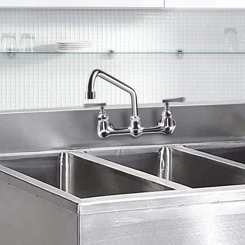 Miniatura 3 de Boquilla Giratoria con Boquilla Oscilante de 12 Pulgadas Kit de Reemplazo para Grifo de Fregadero de Cocina Comercial Añadida de Acero Inoxidable