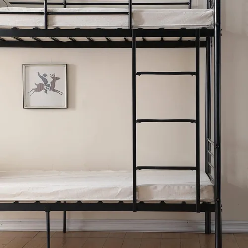 Miniatura 8 de Bonnlo Litera individual sobre individual para niños, adolescentes y adultos, cama resistente de 2 pisos con escalera plana y barandilla de 13