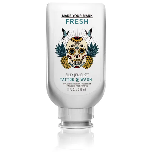 Billy Jealousy Make Your Mark Fresh Tattoo Wash, Cleansing and Hydrating Tattoo Aftercare Enriched With Cucumber and Rosemary