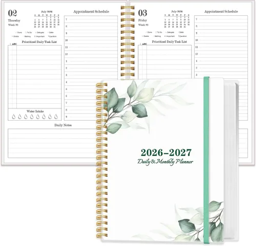Miniatura 9 de Calendario diario y mensual 2026-2027 – Agenda diaria de una página por día de julio de 2026 a junio de 2027, cubierta flexible, 7 x 10 pulgadas