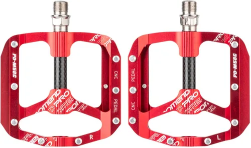 Pedales de bicicleta de montaña Tubo de eje de fibra de carbono Pedales de bicicleta de aluminio 2 rodamientos ligeros ahorro de mano de obra para