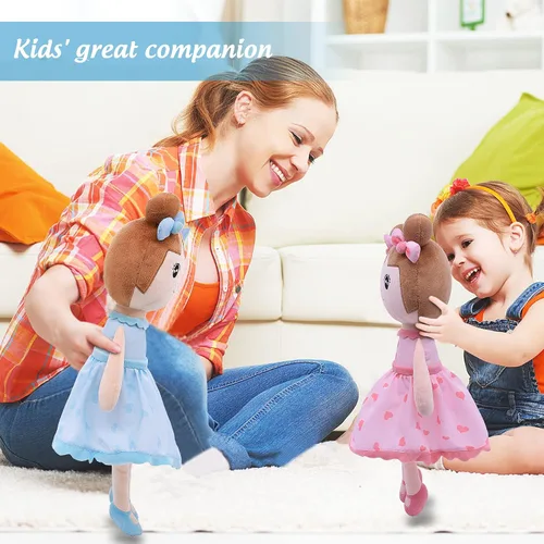 Miniatura 5 de Conzy Muñecas de bebé, regalos para niñas, juguete de peluche de 17.3 in en color azul, muñeca de trapo suave para bebés con bolsa de regalo de 17.3