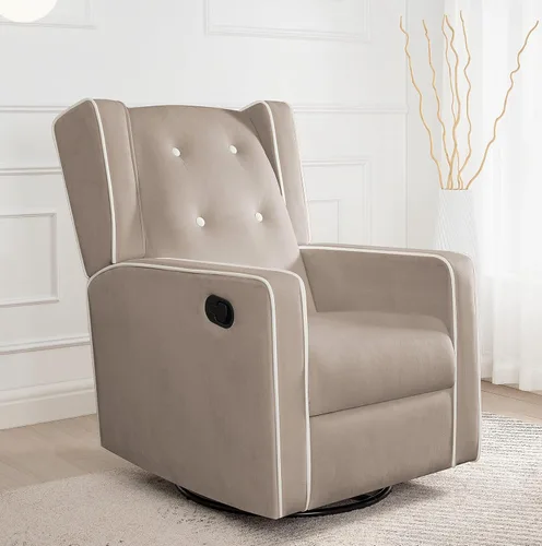 Miniatura 11 de Naomi Home Silla reclinable giratoria para adultos y ancianos, cómoda sala de estar reclinable con giro de 360°, reclinable manual con reposapiés