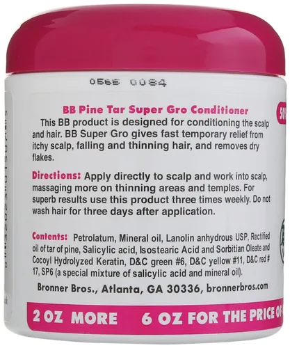 Miniatura 2 de Pine Tar Super Gro - Bono para cabello y cuero cabelludo, 6 onzas, 6.0 onzas