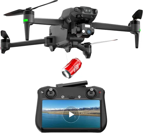 Miniatura 11 de Drones sin escobillas K600GPS con cámara EIS para adultos principiantes y niños, dron con pantalla de 4.5 pulgadas en el controlador, FPV Drone